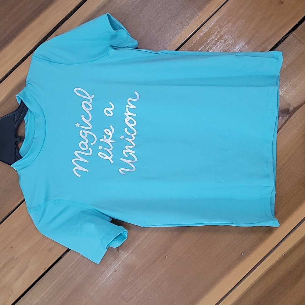 NEW! More Than Magic Girls' Foil "Magical Like a Unicorn" Rashguard Swim Shirt